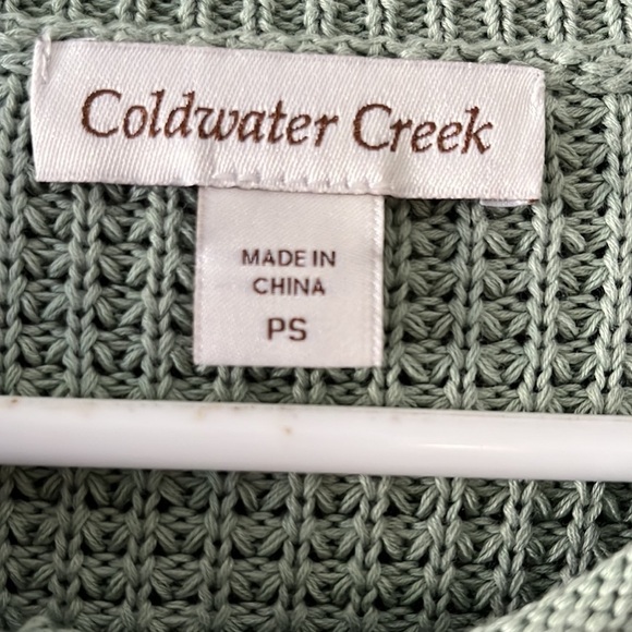 Coldwater Creek sage green, 3/4 sleeved sweater. Size PS - Picture 2 of 8